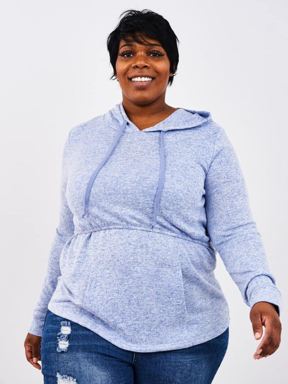 Latched Mama Everyday Hoodie - Heathered Blue